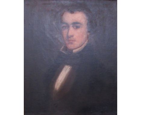 A 19th century gilt framed oil on canvas, portrait of an English gentleman, unsigned, 59 x 49cm.