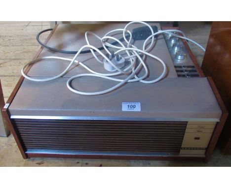 A mid-20th century Ferguson Dansette-type record player.