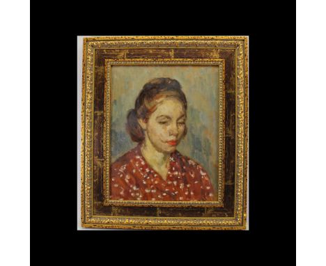 Louis Ritman (1889 - 1963) Portrait, "Head Study" Initialed lower right. Label verso. Sight Size: 17.75 x 14 in. Overall Size