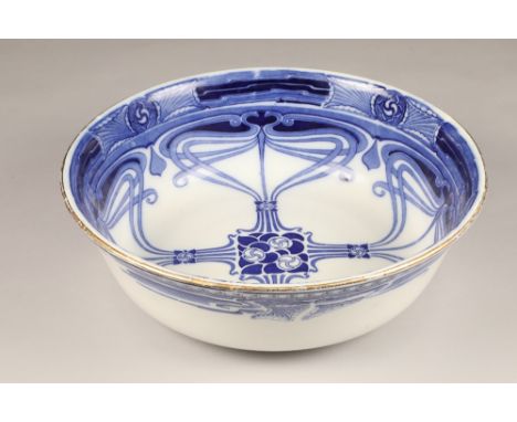 A Royal Doulton blue and white  Aubrey Basin, R.N 399945, R N 403830