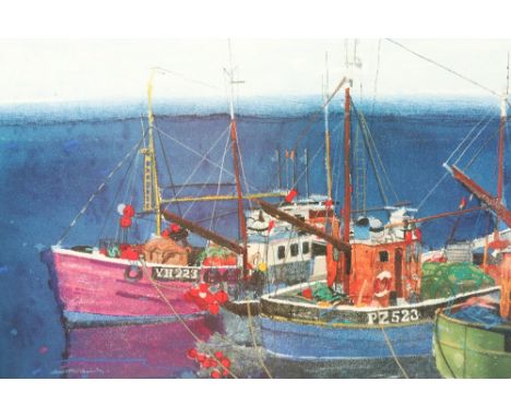 Hamish MacDonald (Scottish 1935-2008)Framed limited edition print, signed'Still Harbour'38cm x 54cmProvenance: T&R Annan - Gl