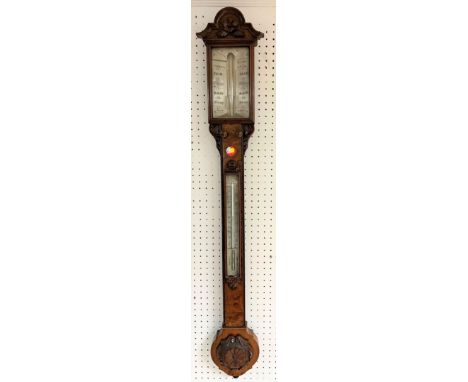 Walnut cased stick barometer, by Chadburn &amp; Son, Liverpool, height 105cm