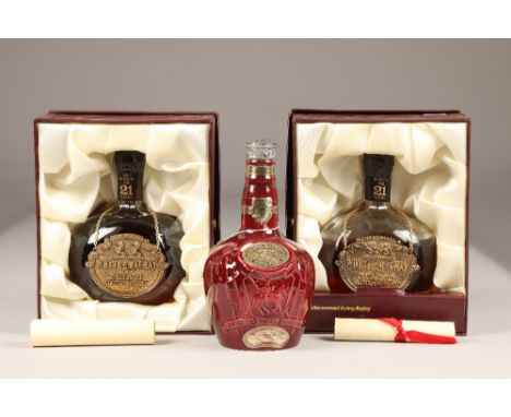 Two boxed Whyte and Mackay 21 year old blended scotch whisky, 75cl, 43% vol, and a Chivas Royal Salute 21 year old blended sc