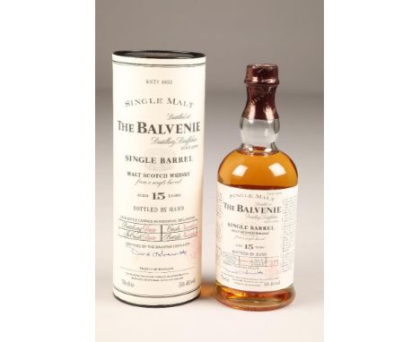 The Balvenie single barrel malt scotch whisky, aged 15 years, bottling date 15.3.94, cask No. 12046, in cask date 9.12.77, bo