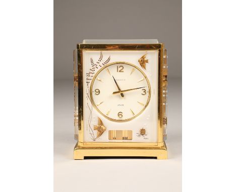 A Swiss 20th Century Jaeger LeCoultre Mantle Atmos Marina Mantle clock, stamped LeCoultre & Cie Metal Caliber 526-5 Swiss on 