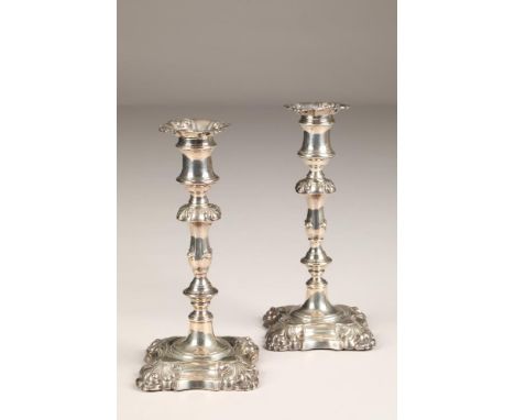 Pair of William IV silver candlesticks, Sheffield 1836, made by HY Wilkinson & Co  Condition report Clear hallmarks, minor su