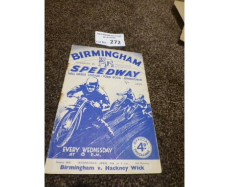 Speedway : Birmingham v Hackney 13/04/1938 programme in fine condition