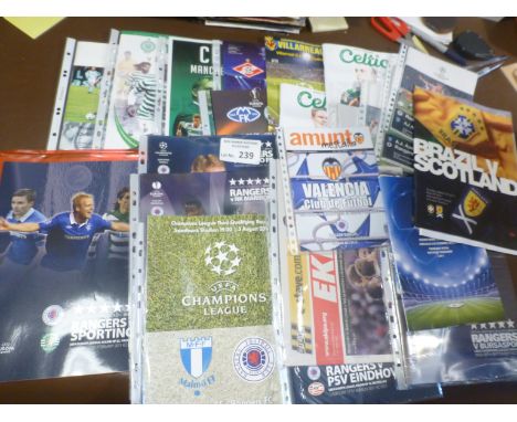 Football : Scottish modern progs inc Cup, Scotland home/away, Celtic/Rangers Euro home/away - all great condition (54)