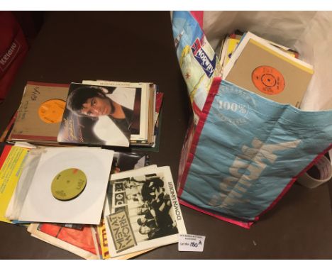 Records : Large bag of unsorted 7" singles 250+ - variety of artists inc Michael Jackson