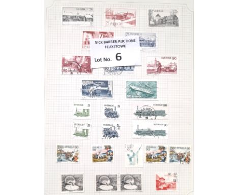Stamps : Sweden - A very useful Early to Modern Collection in Red Ring Binder - sets and singles, booklet stamps Etc. - mainl