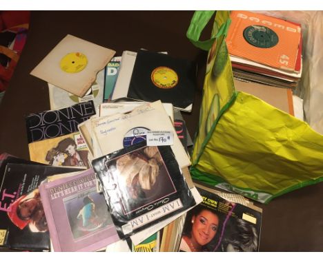 Records : Large bag of unsorted 45's 250+ - good names inc Diana ross, rolling Stones - good labels etc