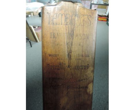 Two vintage cricket bats by Lamberts and Moore, Nottingham