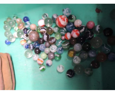 A selection of vintage marbles