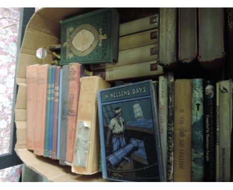 A box of vintage volumes including volumes 1-4 of The second world war b Winston S Churchill, The Lonsdale library 'Motor Rac