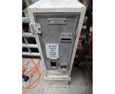 A vintage ticket vending machine