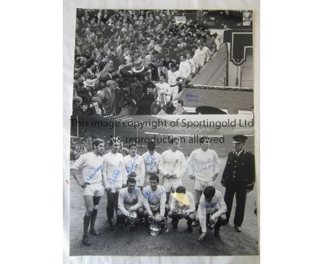WEST BROMWICH ALBION AUTOGRAPHS     Two 16" X 12" B/W signed photos: team group on the pitch at Wembley after the match with 