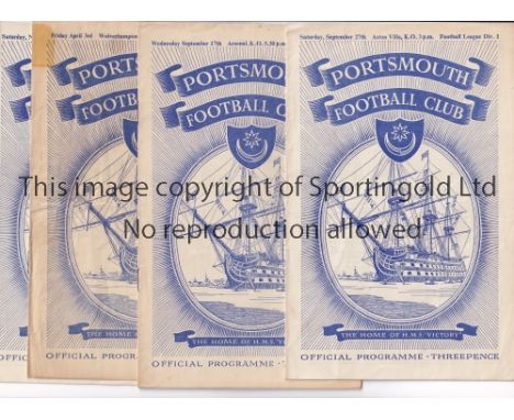 PORTSMOUTH       Eleven home programmes for season 1952/3 v Arsenal, Championship season, Aston Villa, Wolves, slightly marke
