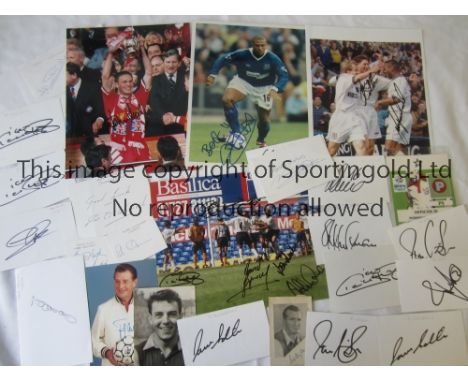 FOOTBALL AUTOGRAPHS        Approximately 28 autographs including a 10" X 8" colour photograph for Tottenham v. Derby signed b