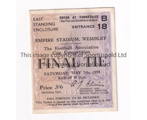 1955 FA CUP FINAL      Ticket for Newcastle United v Manchester City.     Generally good