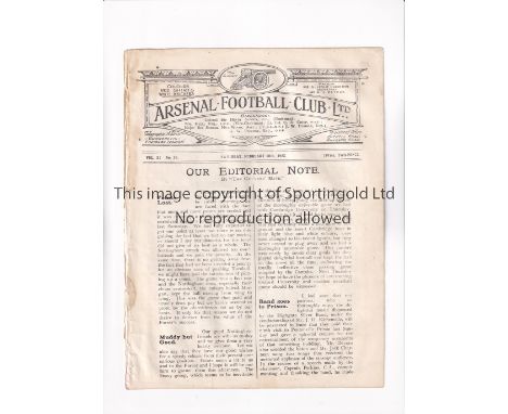 ARSENAL         Programme for the home League match v Nottingham Forest 10/2/1923, ex-binder.       Generally good
