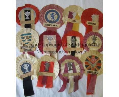 FOOTBALL ROSETTES        Twelve rosettes from the 1960's and 1970's including England, Arsenal, Chelsea, Sheffield United, Le