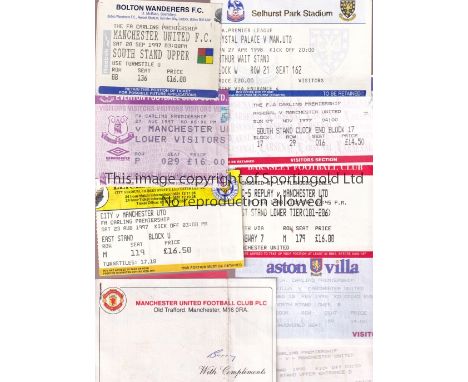 MANCHESTER UNITED TICKETS   Tickets for away matches in 1997/8 at Derby, Liverpool, Southampton, Chelsea FA Cup, Leeds, West 