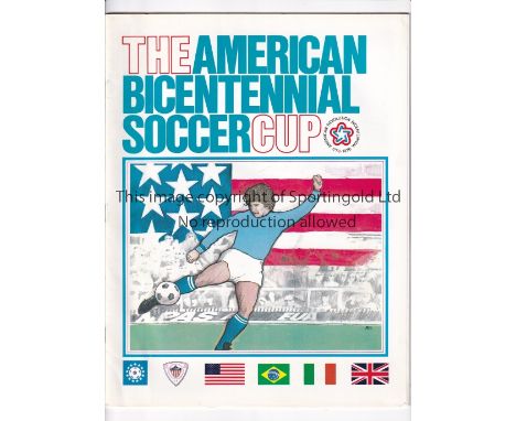 GEORGE BEST    Programme for Best playing for Team America in the Bicentennial Cup in May 1976 including Italy, Brazil and En