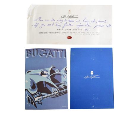 Ettore Bugatti: A Luxury 20 Page Sales Programme, containing colour and black and white images, including Type 52 Baby, Ettor