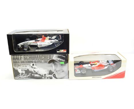 F1 1:18 Scale Model Group Hot Wheels Ralf Schumacher Williams San Marino 2001, Jenson Button BAR Honda and Minichamps Panason