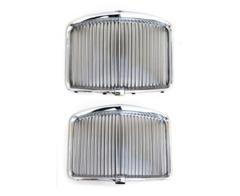 Van der Plas: Two Chrome and Enamelled Radiator Grilles for a Princess 4 litre R, circa 1965-68, one with enamel crown, the o