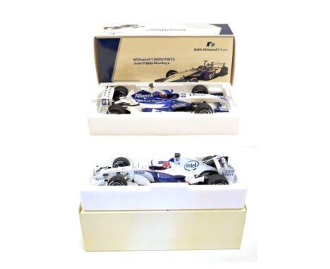 BMW Licenced 1:18 Scale F1 Models J P Montoya Williams BMW FW25 and R Kubica BMW Sauber F1.07 (both E boxes E-G) (2)