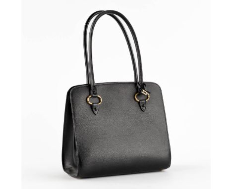 Delvaux, model 'Sepia PM', Jumping Noir, black leather.&nbsp;Purchased at Delvaux Knokke, 2003.With the original documents.&n