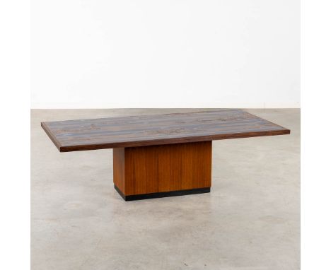 Heinz LILIENTHAL (1927-2006)&nbsp;'Coffee Table'Copper inlaid with enamel. Finished with rosewood veneer.Dimensions: (L:75 x 