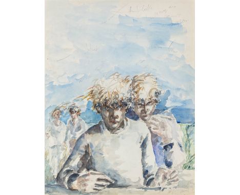 Koen SCHERPEREEL (1961-1997) 'Self Portrait' watercolour on paper. 1987.&nbsp;Signed and dated lower right.&nbsp;Dimensions: 