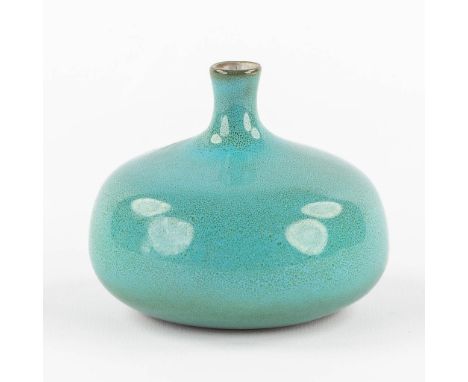 Jacques &amp; Dani RUELLAND (XX-XXI) 'Vase' glazed ceramics.Signed on the base 'Ruelland'Turquoise glaze.&nbsp;Dimensions: (H