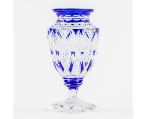 Val Saint Lambert 'Jupiter' a crystal vase.Cut and coloured crystal.&nbsp;Marked on the base 'Val Saint Lambert'.&nbsp;Condit