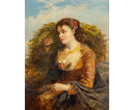 Kate GRAY (act.1848-1892) 'Portrait of a girl' oil on panel.&nbsp;Signed lower right.&nbsp;Dimensions: (W:37,5 x H:45,5 cm)