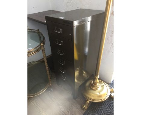 A set of vintage Bisley green metal filing drawers 