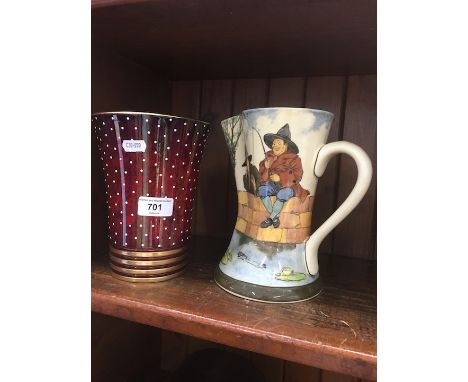 Carltonware vase and Doulton jug 