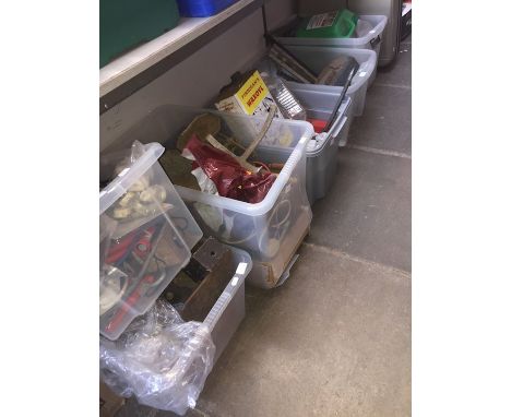 Six boxes of tools and garage ware 