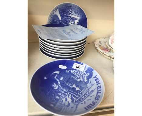 10 Bing &amp; Grondahl collectors plates 