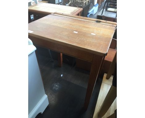 A vintage school desk. 