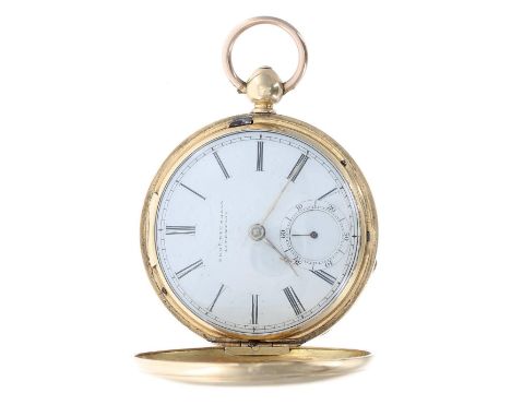 19th century 18k fusee lever hunter pocket watch, the movement signed Thos Blundell, Liverpool, no. 8468, with Liverpool jewe