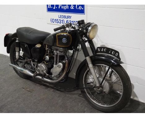 AJS Model 16MS motorcycle, 1954, 350cc.Frame no. A20735Engine no. 16MS23936Engine runs, has not been on the road for around 4