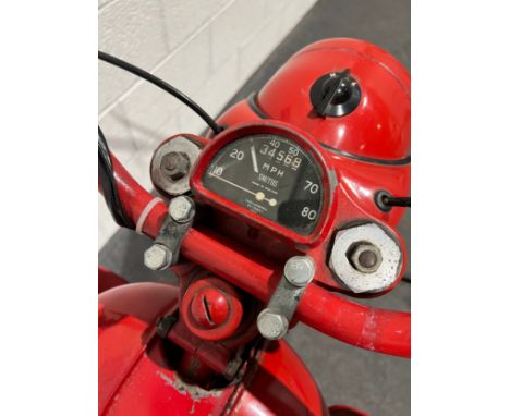 BSA Bantam D1 motorcycle. 125cc. 1965. Frame No- BD2582019.Engine No-DDB19062. Ex GPO Telegram delivery bike at Southend on S