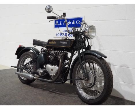 Triumph bobber motorcycle, 1934, 650cc.Fitted with 650cc Triumph Thunderbird engine and gearbox. 