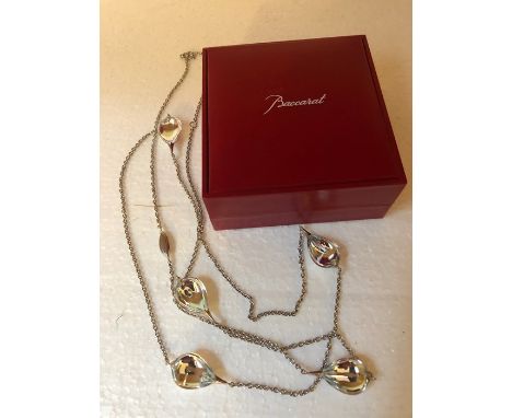 Baccarat necklace in original red box on silver 925 chain. 54cms l. 