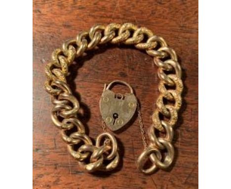 Good 9ct gold chain and padlock bracelet 20.3 gms