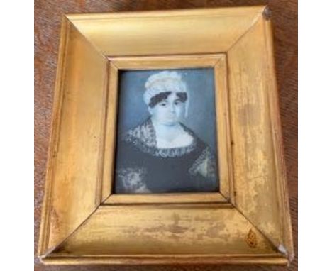 Portrait miniature of a lady on ivory c1840 inscribed to back