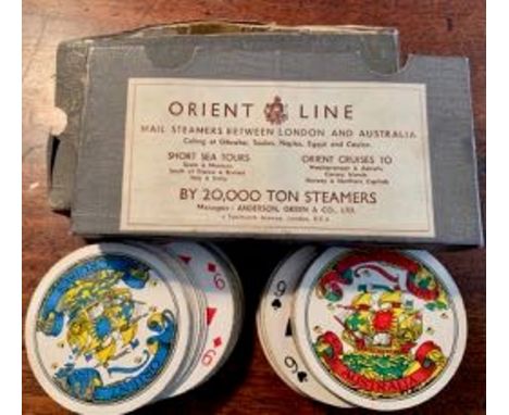 Double pack of Orient Line circular playing cards